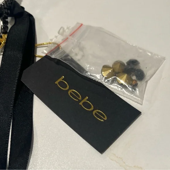 Bebe Masquerade Black Rhinestones Is Mask, Mardi Gras Mask, Metal - Picture 4 of 7